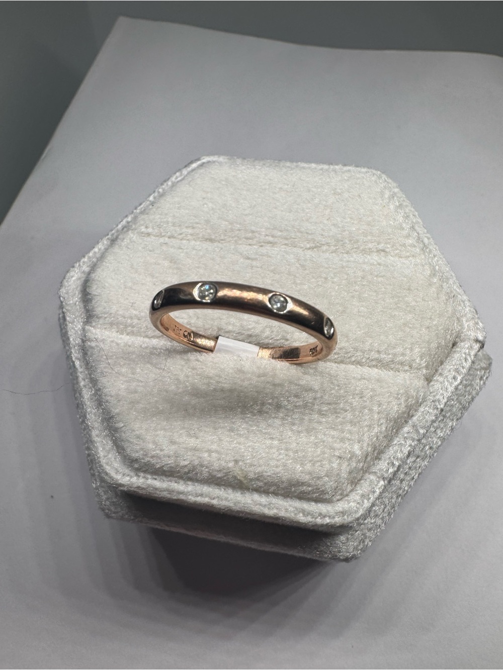 Vintage 10K 417 Solid Rose Gold Diamond Ring | Natural Diamond | Size 6 - Picture 5 of 15